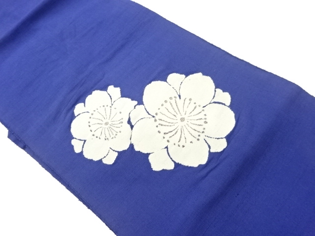 手織り紬桜模様織出し名古屋帯